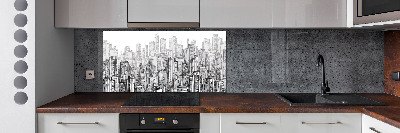 Glazen achterwand keuken Wolkenkrabbers