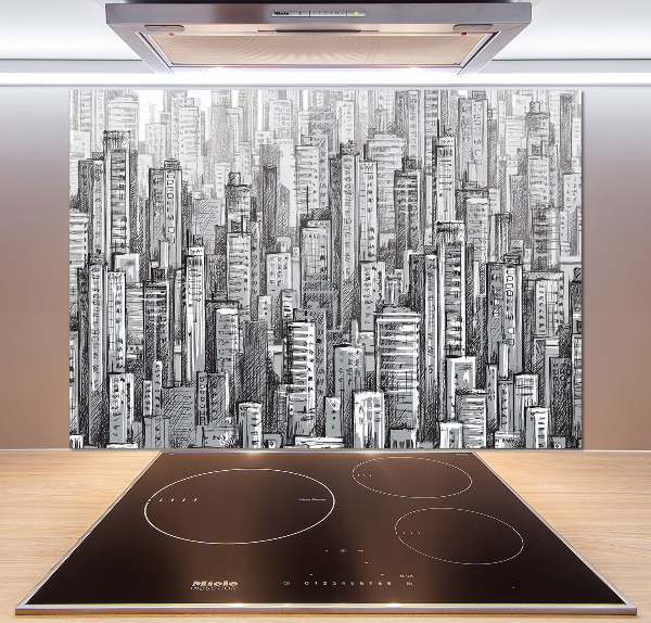 Glazen achterwand keuken Wolkenkrabbers