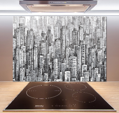 Glazen achterwand keuken Wolkenkrabbers