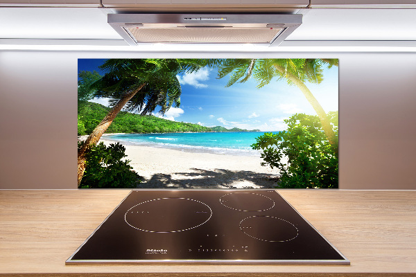 Keuken achterwand strand op de Seychellen