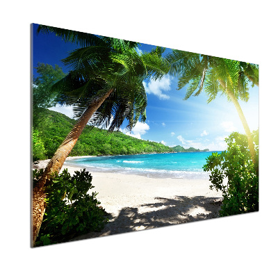 Keuken achterwand strand op de Seychellen