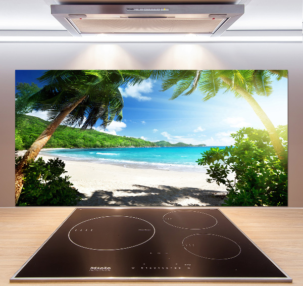 Keuken achterwand strand op de Seychellen