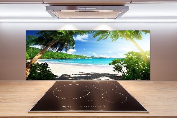 Keuken achterwand strand op de Seychellen