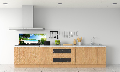 Keuken achterwand strand op de Seychellen