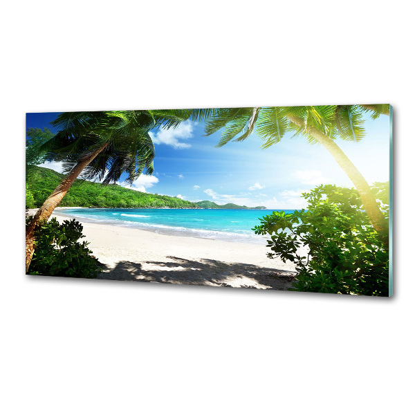 Keuken achterwand strand op de Seychellen