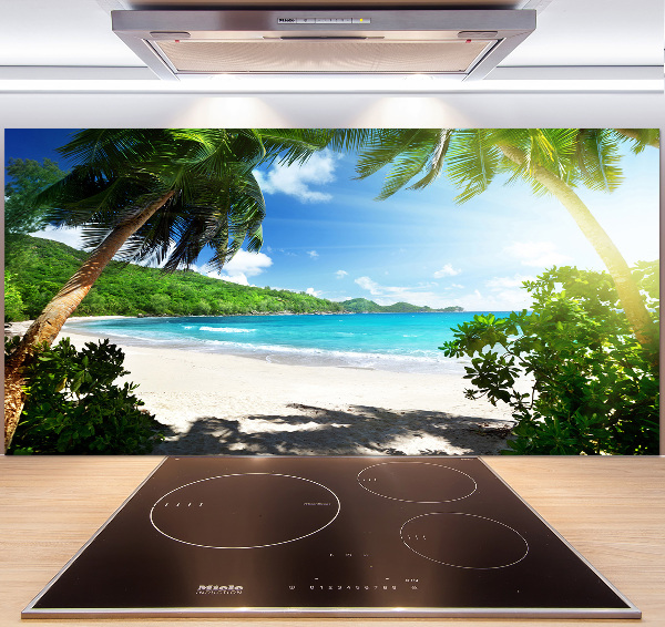 Keuken achterwand strand op de Seychellen