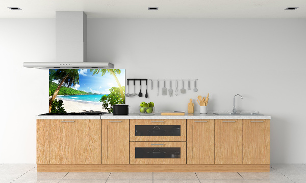 Keuken achterwand strand op de Seychellen