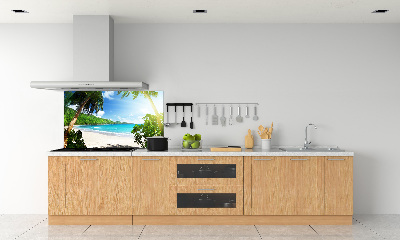 Keuken achterwand strand op de Seychellen