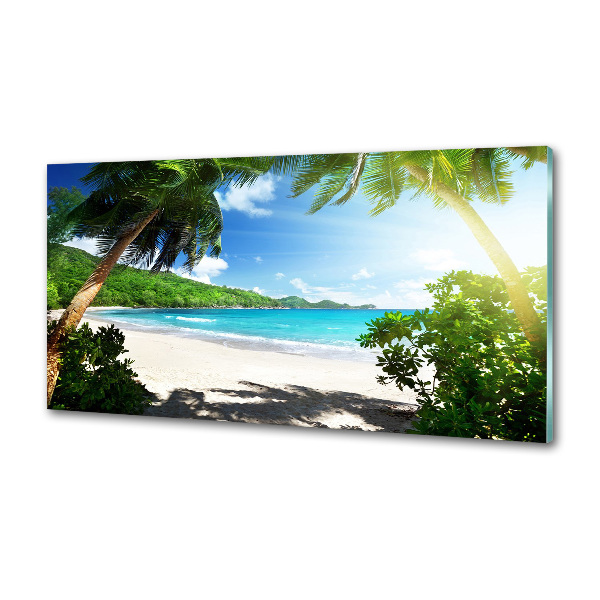 Keuken achterwand strand op de Seychellen