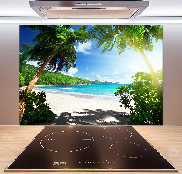 Keuken achterwand strand op de Seychellen