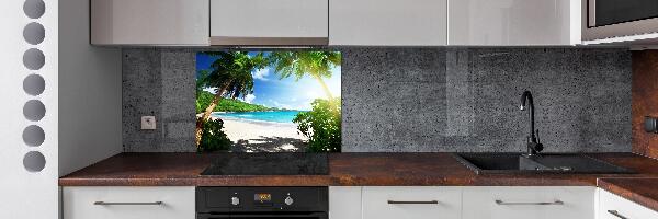 Keuken achterwand strand op de Seychellen