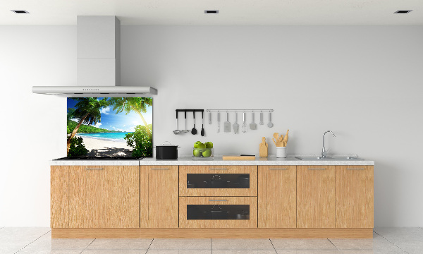 Keuken achterwand strand op de Seychellen