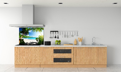 Keuken achterwand strand op de Seychellen