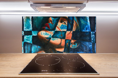 Panel do kuchni Kobieta abstrakcja