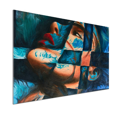Glazen achterwand keuken Abstracte vrouw