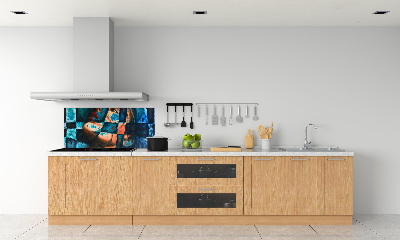 Glazen achterwand keuken Abstracte vrouw