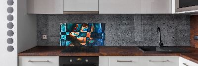 Glazen achterwand keuken Abstracte vrouw