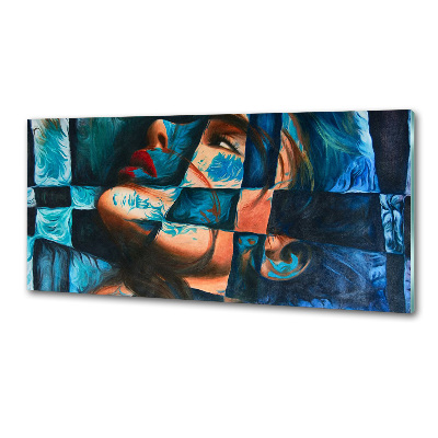 Glazen achterwand keuken Abstracte vrouw