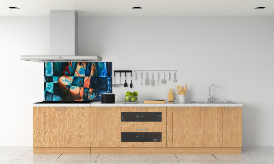 Glazen achterwand keuken Abstracte vrouw