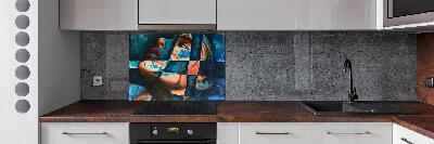 Glazen achterwand keuken Abstracte vrouw