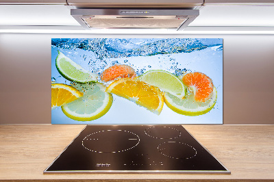 Spatplaat keuken Citrusvruchten onder water