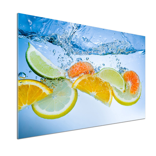 Spatplaat keuken Citrusvruchten onder water