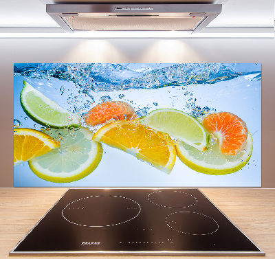 Spatplaat keuken Citrusvruchten onder water