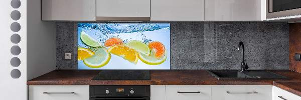 Spatplaat keuken Citrusvruchten onder water