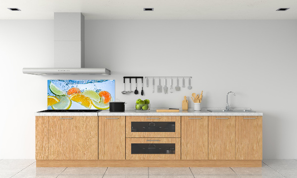 Spatplaat keuken Citrusvruchten onder water