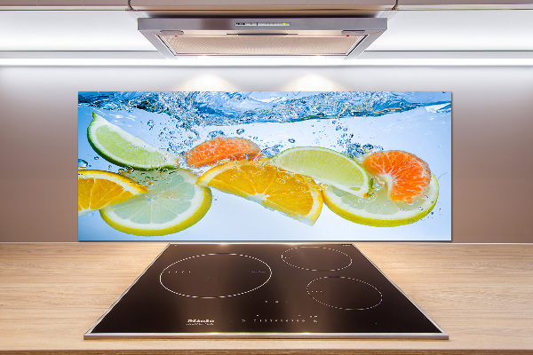 Spatplaat keuken Citrusvruchten onder water