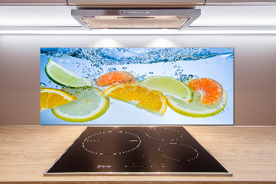 Spatplaat keuken Citrusvruchten onder water