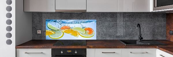 Spatplaat keuken Citrusvruchten onder water