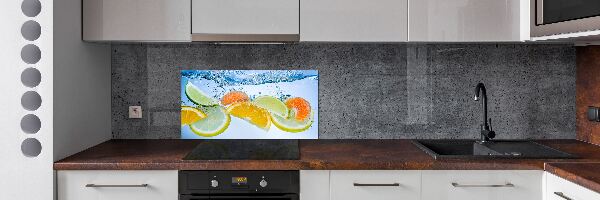 Spatplaat keuken Citrusvruchten onder water