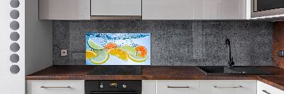 Spatplaat keuken Citrusvruchten onder water