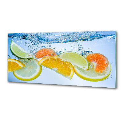 Spatplaat keuken Citrusvruchten onder water