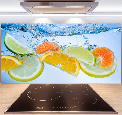 Spatplaat keuken Citrusvruchten onder water