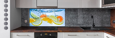 Spatplaat keuken Citrusvruchten onder water