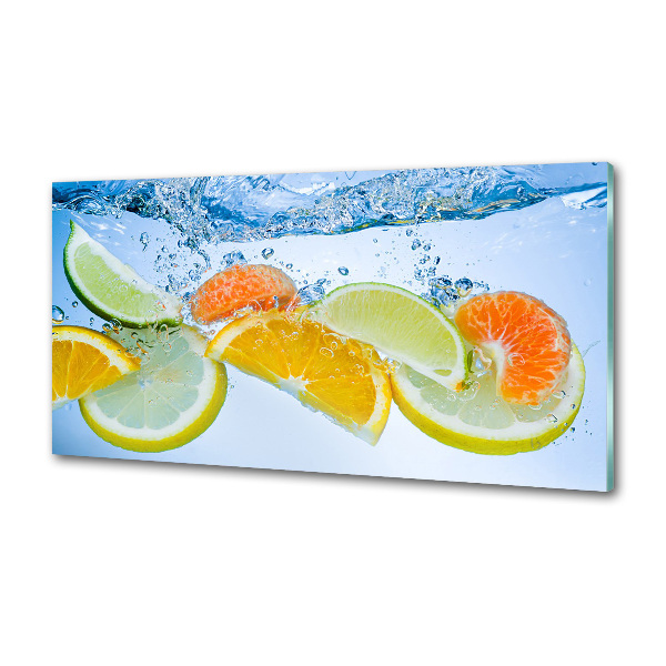 Spatplaat keuken Citrusvruchten onder water