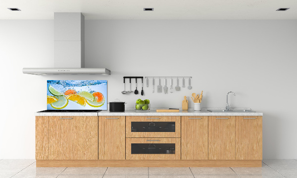 Spatplaat keuken Citrusvruchten onder water