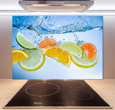 Spatplaat keuken Citrusvruchten onder water