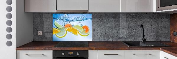 Spatplaat keuken Citrusvruchten onder water