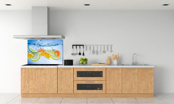 Spatplaat keuken Citrusvruchten onder water