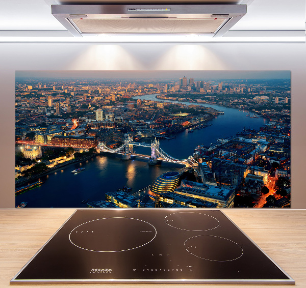 Spatscherm keuken Londen vanuit vogelperspectief