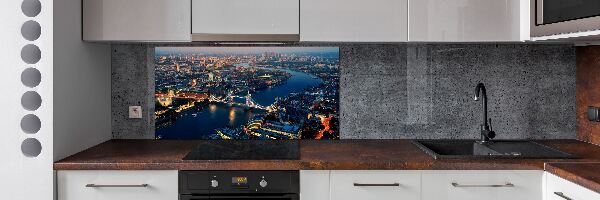 Spatscherm keuken Londen vanuit vogelperspectief
