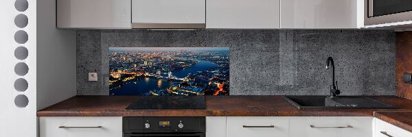 Spatscherm keuken Londen vanuit vogelperspectief