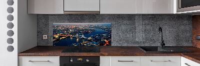 Spatscherm keuken Londen vanuit vogelperspectief