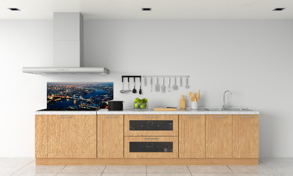 Spatscherm keuken Londen vanuit vogelperspectief
