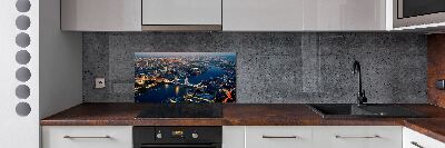 Spatscherm keuken Londen vanuit vogelperspectief