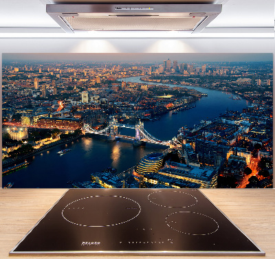 Spatscherm keuken Londen vanuit vogelperspectief