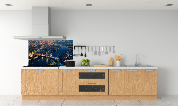 Spatscherm keuken Londen vanuit vogelperspectief
